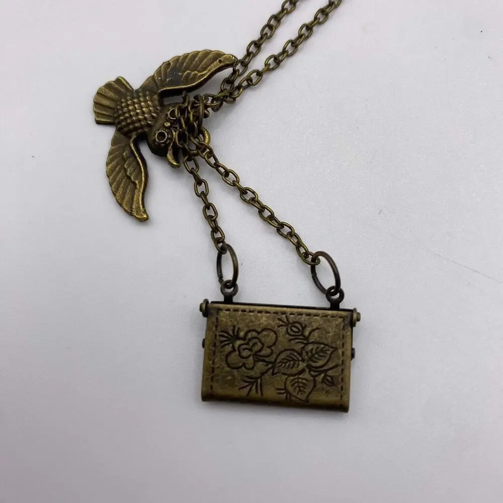 2 Hogwarts‎ Letter Harry Potter Owl With Envelope Pendant Vintage Style Necklace